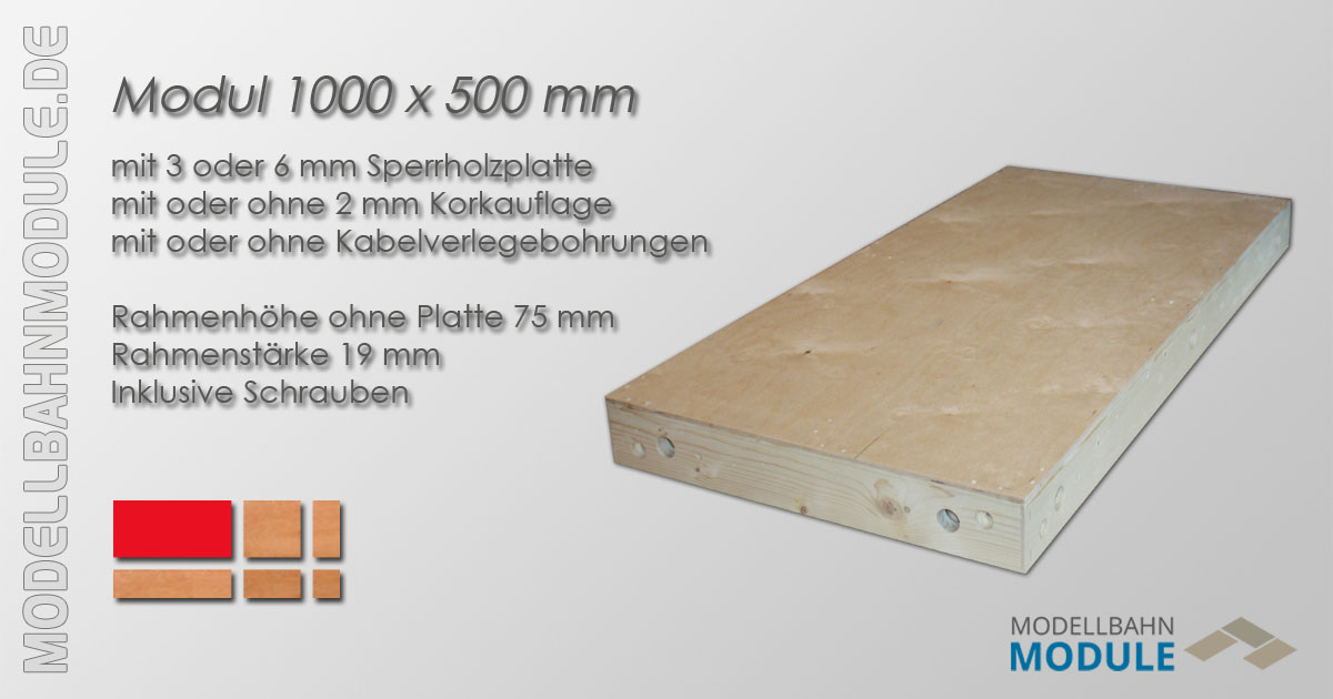 Modultisch 1000 x 500 mm