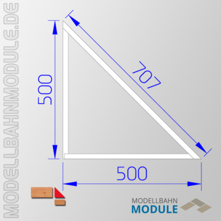 Eckmodultisch 90 Grad 500 mm