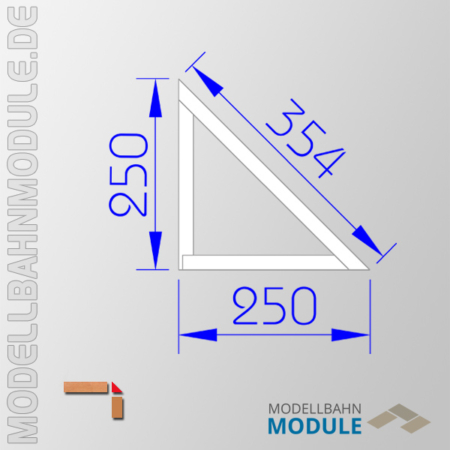 Eckmodultisch 90 Grad 250 mm