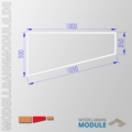 Eckmodul 500 x 1000 x 250 mm